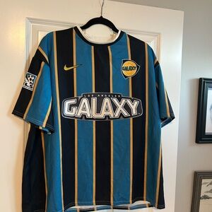 Nike Galaxy Striped Soccer Jersey - Blue and Black